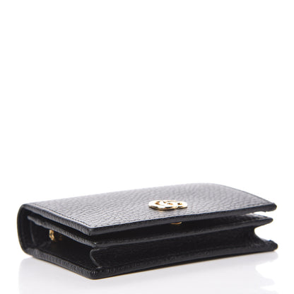 Gucci Pebbled Calfskin GG Marmont Card Case Black 4 of 8