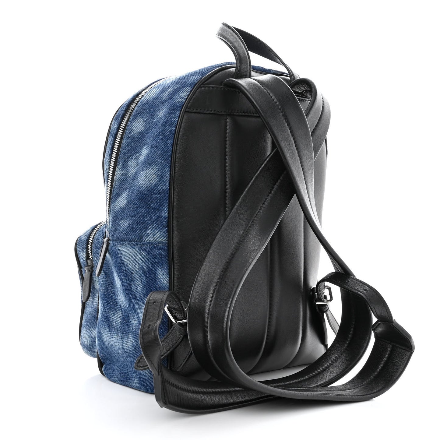 Denim Quilted Deer Print Backpack Blue