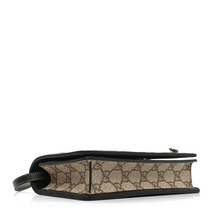 Gucci GG Emblem Monogram Wallet With Strap Beige Ebony Black 4 of 10