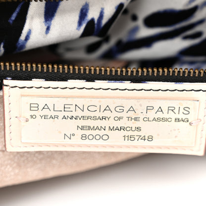 Balenciaga Metallic Craquele Calfskin Classic Hardware City Bois de Rose 7 of 14
