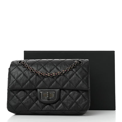 Chanel Aged Calfskin Quilted 2.55 Reissue Mini Flap So Black 10 of 10