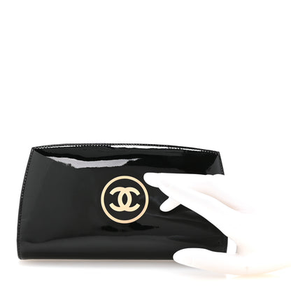 Chanel Patent CC Trousse Maquil Yen Wallet Black 2 of 9
