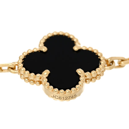 Van Cleef & Arpels 18K Yellow Gold Black Onyx 5 Motifs Vintage Alhambra Bracelet 4 of 4