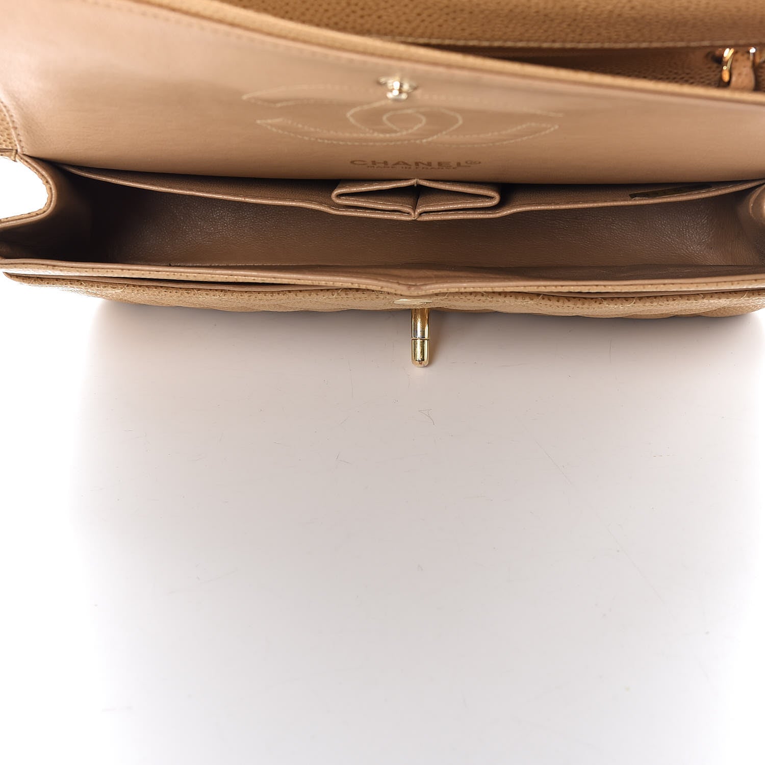 Chanel Caviar Quilted Medium Double Flap Beige 5 of 12