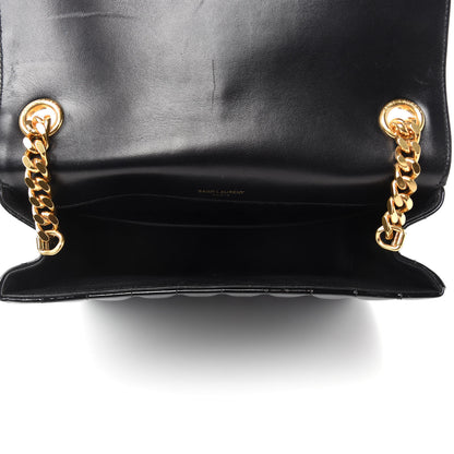 Saint Laurent Patent Matelasse Monogram Large Vicky Chain Bag Black 5 of 13