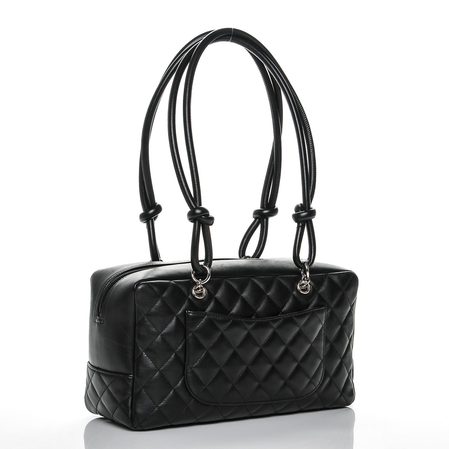 Calfskin Quilted Large Cambon Bowler Black