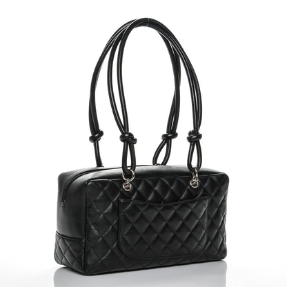 Chanel Calfskin Quilted Large Cambon Bowler Black 3 of 7
