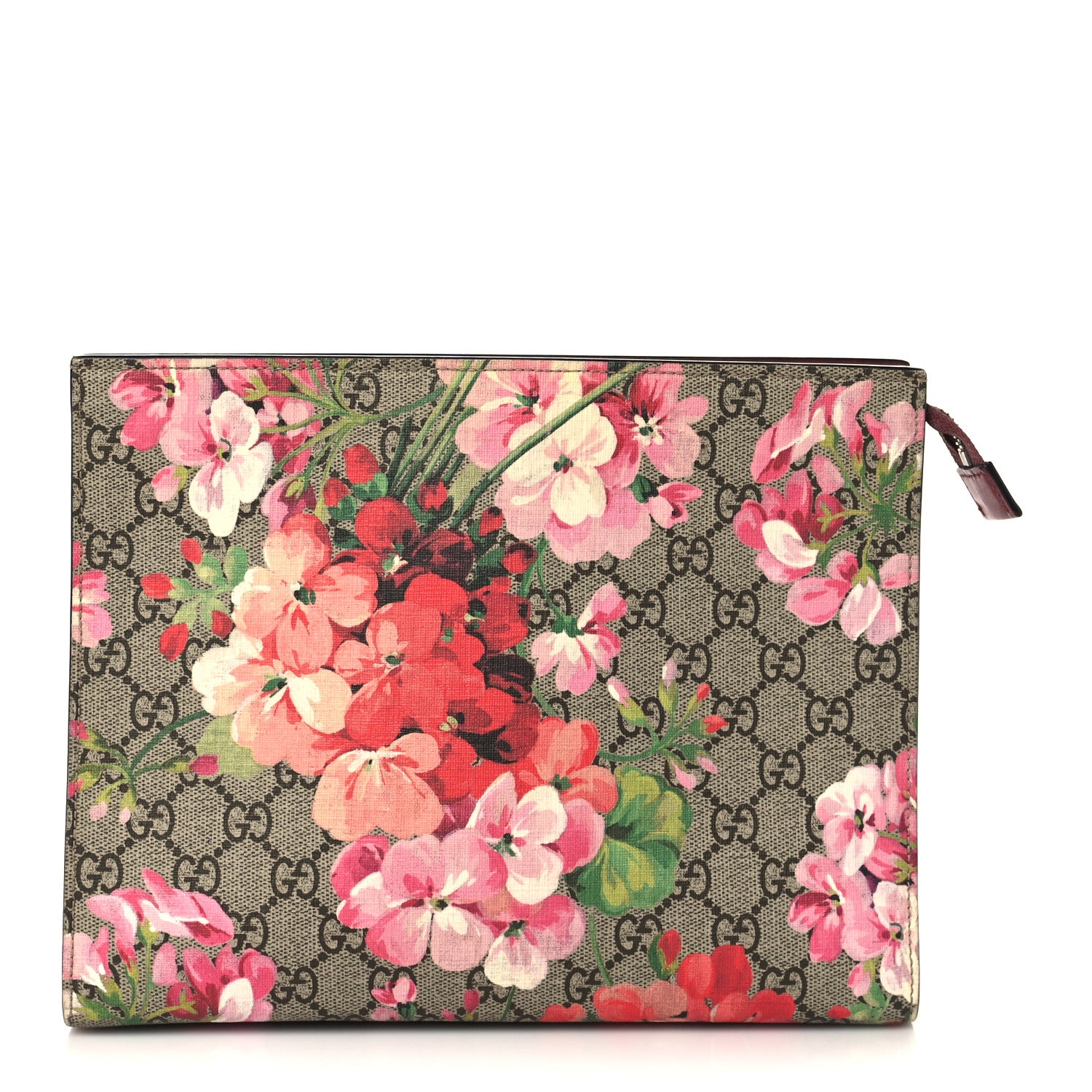 Gucci GG Supreme Monogram Blooms Large Cosmetic Case Beige Multicolor Dry Rose 1 of 8