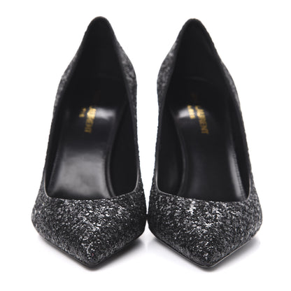 Saint Laurent Glitter Opyum 85 Pumps 37.5 Black 2 of 9