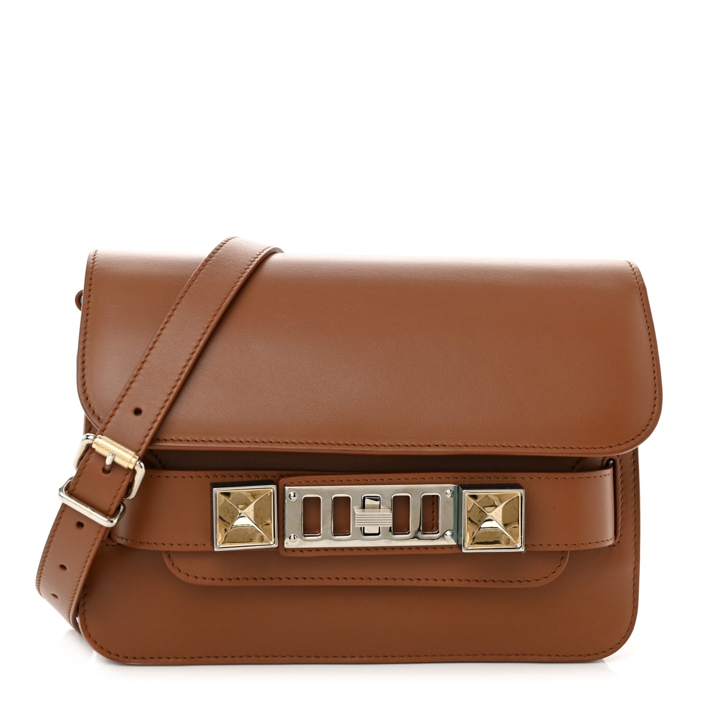 Smooth Calfskin Mini PS11 Classic Shoulder Bag Caramel