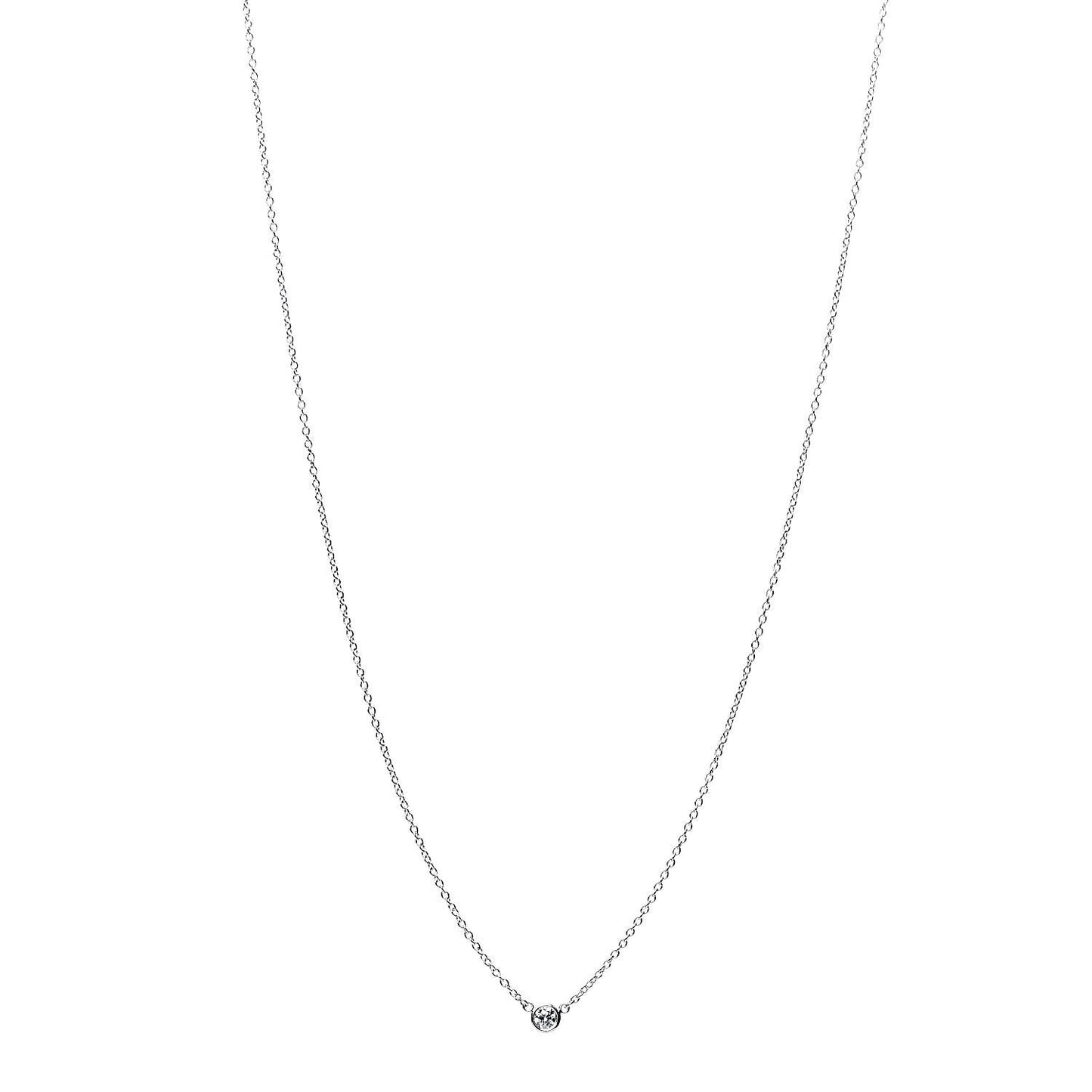 Platinum Diamond .08ct Elsa Peretti Diamonds by the Yard Pendant Necklace