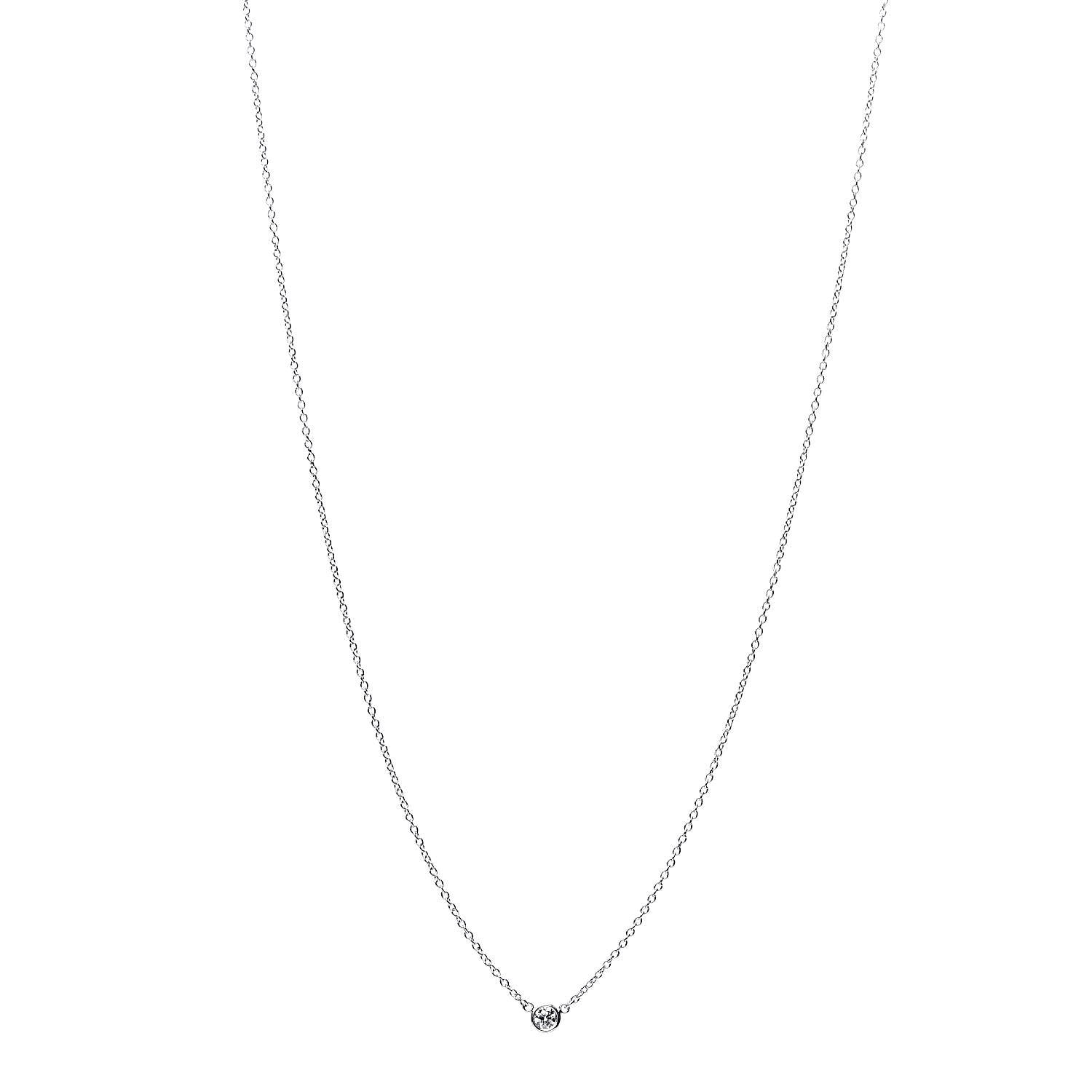 Tiffany Platinum Diamond .08ct Elsa Peretti Diamonds by the Yard Pendant Necklace 1 of 9