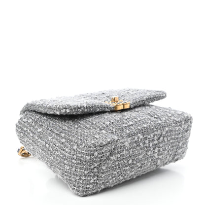 Chanel Tweed Quilted Medium Chanel 19 Flap Grey 4 of 9