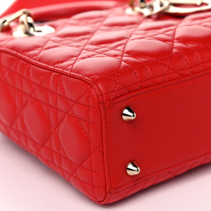Christian Dior Lambskin Cannage Small Lucky Badges My Lady Dior Red 8 of 15