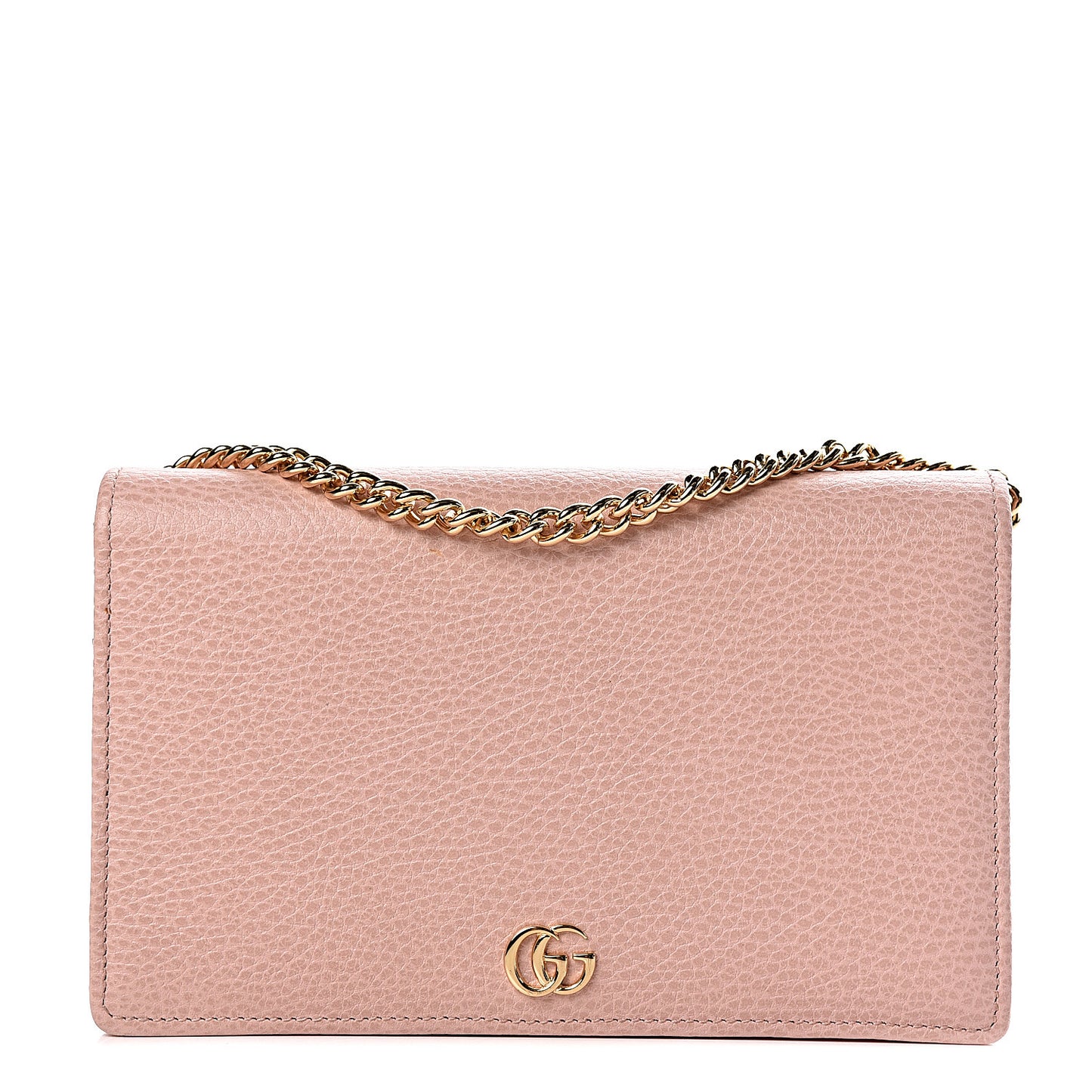 Dollar Calfskin Mini GG Marmont Chain Wallet Perfect Pink