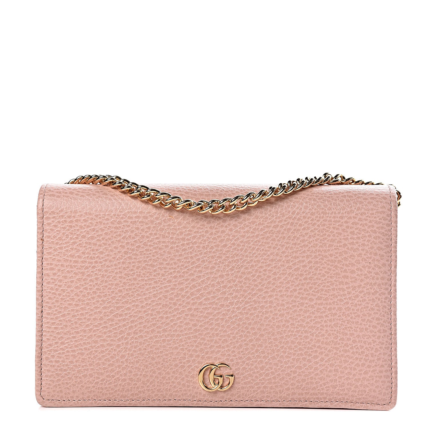 Gucci Dollar Calfskin Mini GG Marmont Chain Wallet Perfect Pink 1 of 10