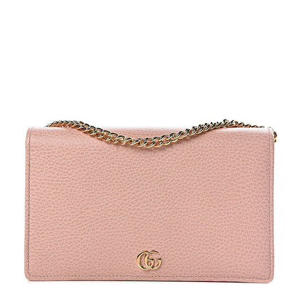 Gucci Dollar Calfskin Mini GG Marmont Chain Wallet Perfect Pink 1 of 10
