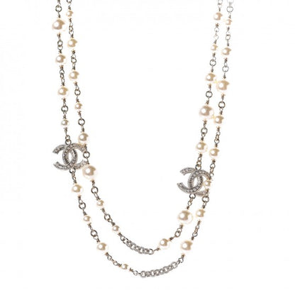 Chanel Pearl CC Long Necklace Gold 1 of 4