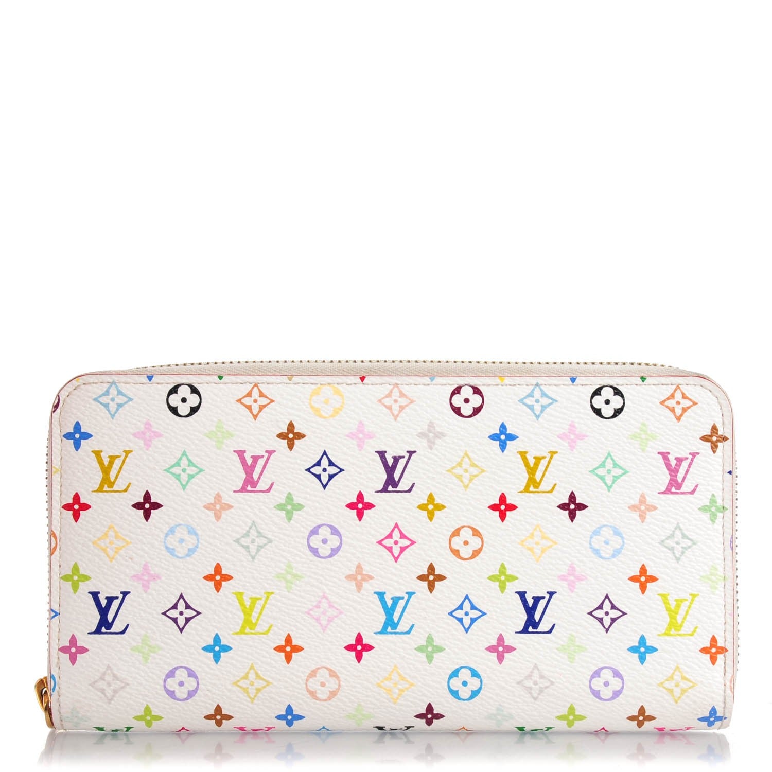 Louis Vuitton Monogram Multicolor Zippy Wallet White Litchi 1 of 7