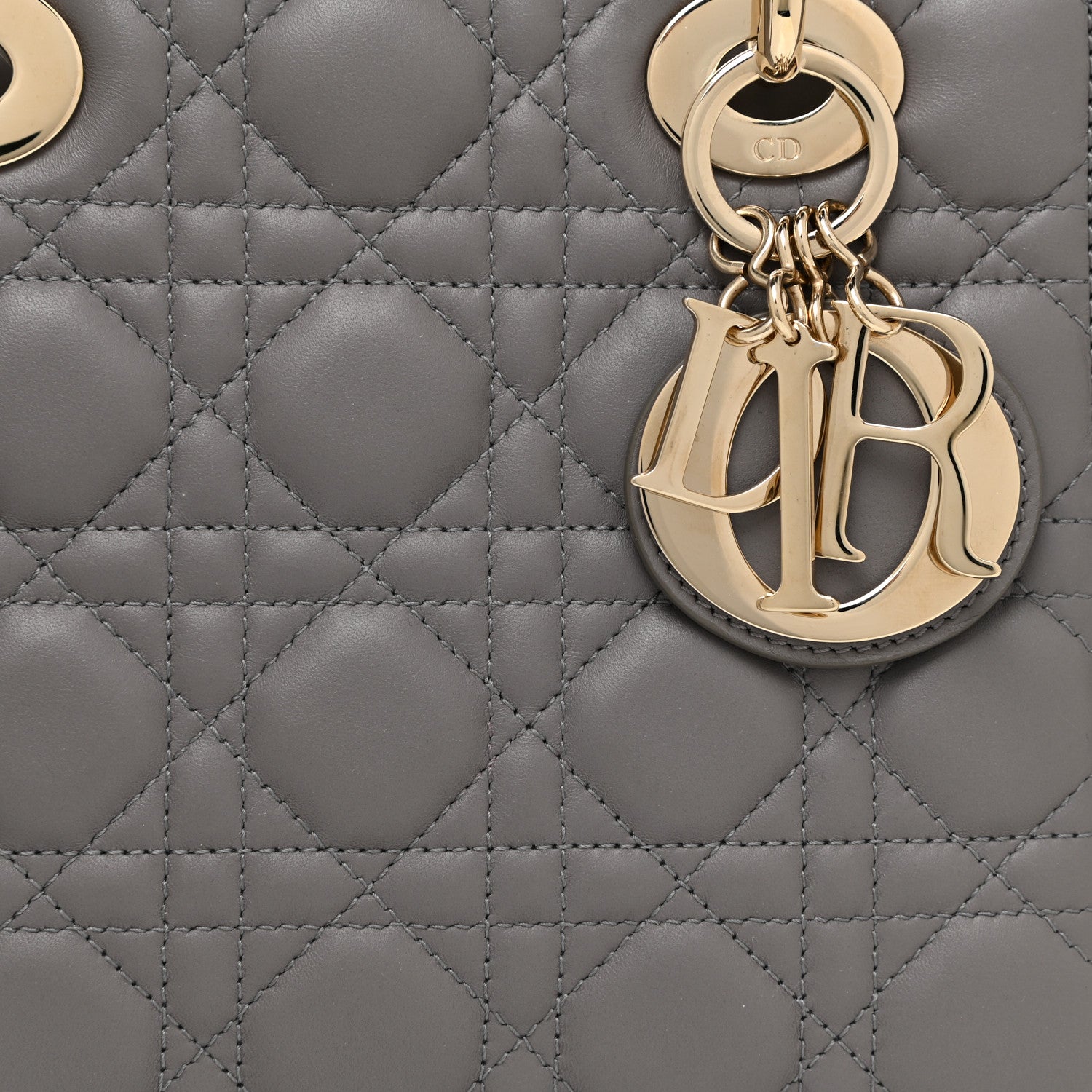 Christian Dior Lambskin Cannage Small My ABCDior Lady Dior Grey 7 of 12