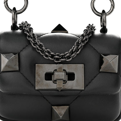 Valentino Garavani Nappa Monochrome Mini Roman Stud The Shoulder Bag Black 7 of 9