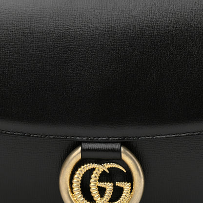Gucci Textured Calfskin Small Torchon GG Ring Shoulder Bag Black 9 of 13