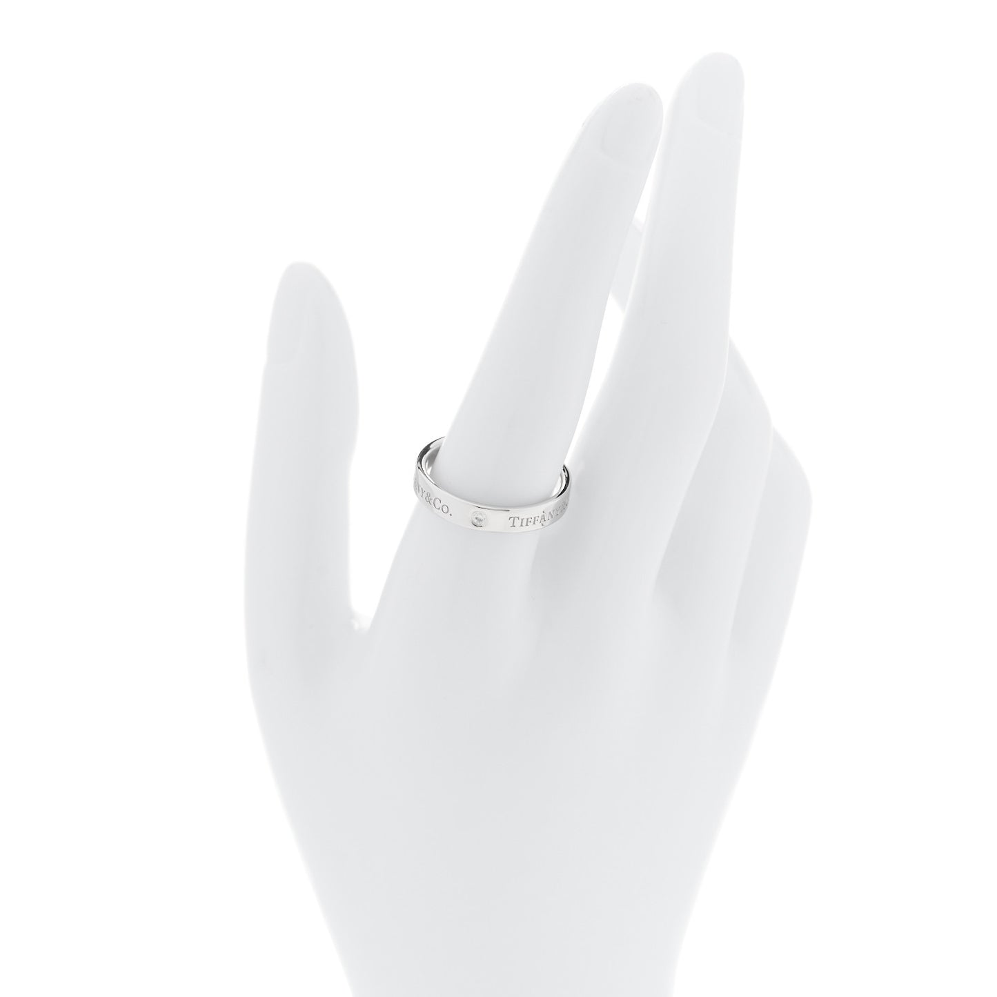 Platinum Diamond Logo Band Ring 60 9.25