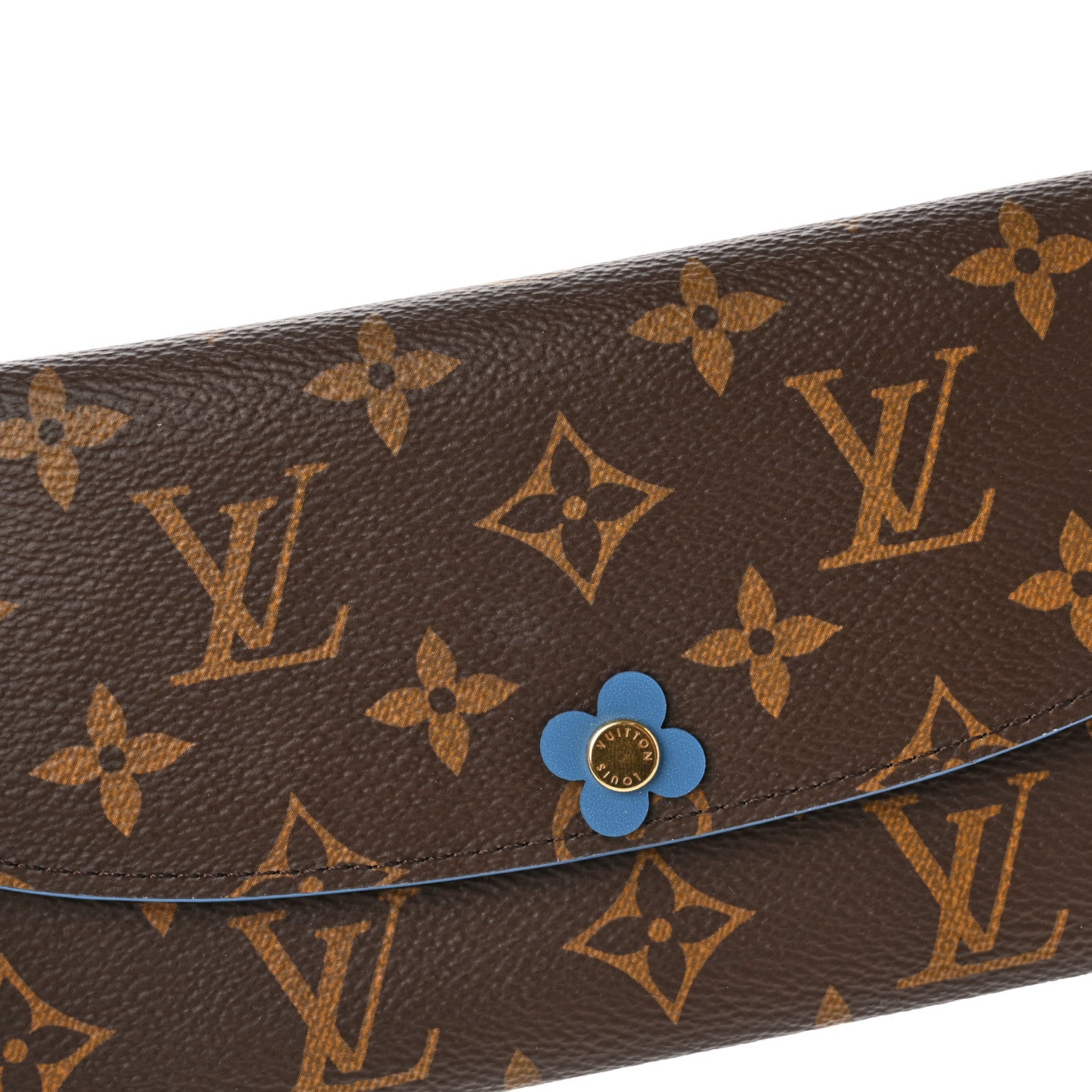 Louis Vuitton Monogram Bloom Flower Emilie Wallet Blue Jean 8 of 12