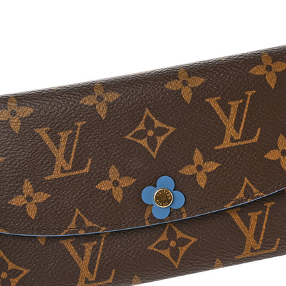 Louis Vuitton Monogram Bloom Flower Emilie Wallet Blue Jean 8 of 12