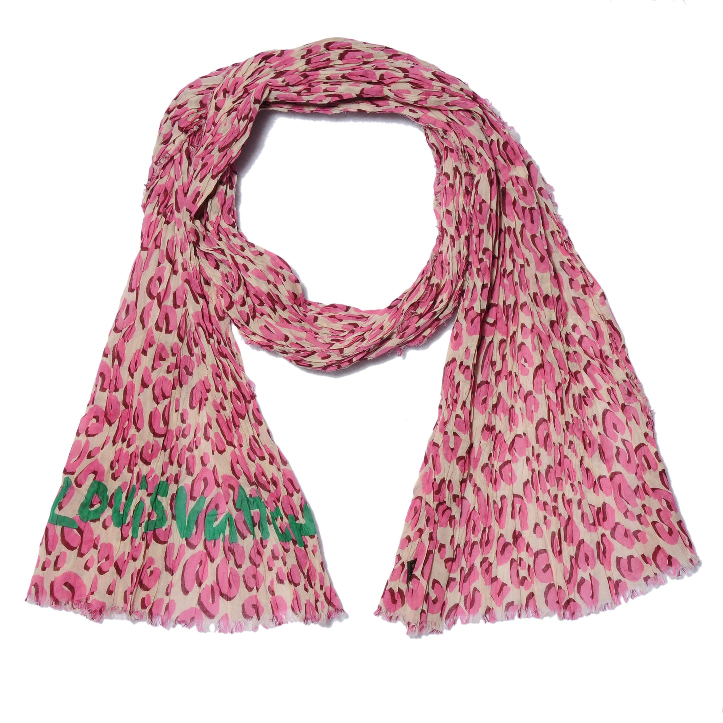 Cotton Leopard Pareo Blanc Corail