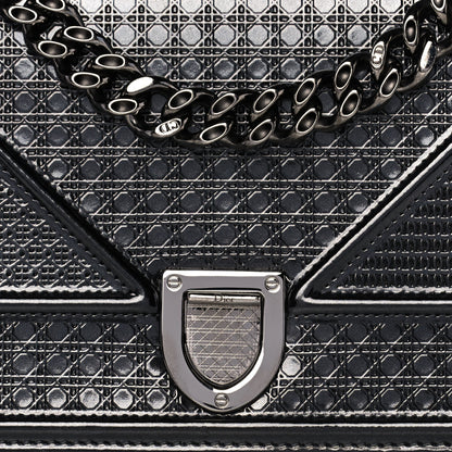Christian Dior Metallic Patent Micro-Cannage Small Diorama Flap Bag Onyx Black 7 of 11