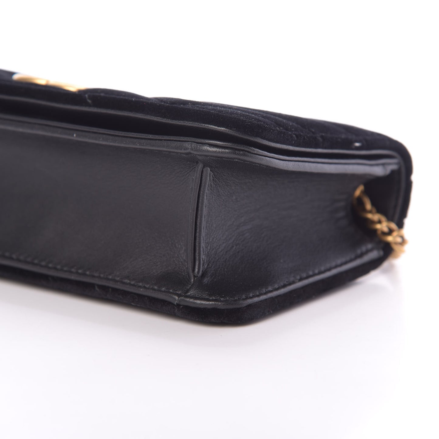 Velvet Matelasse GG Marmont Mini Bag Black