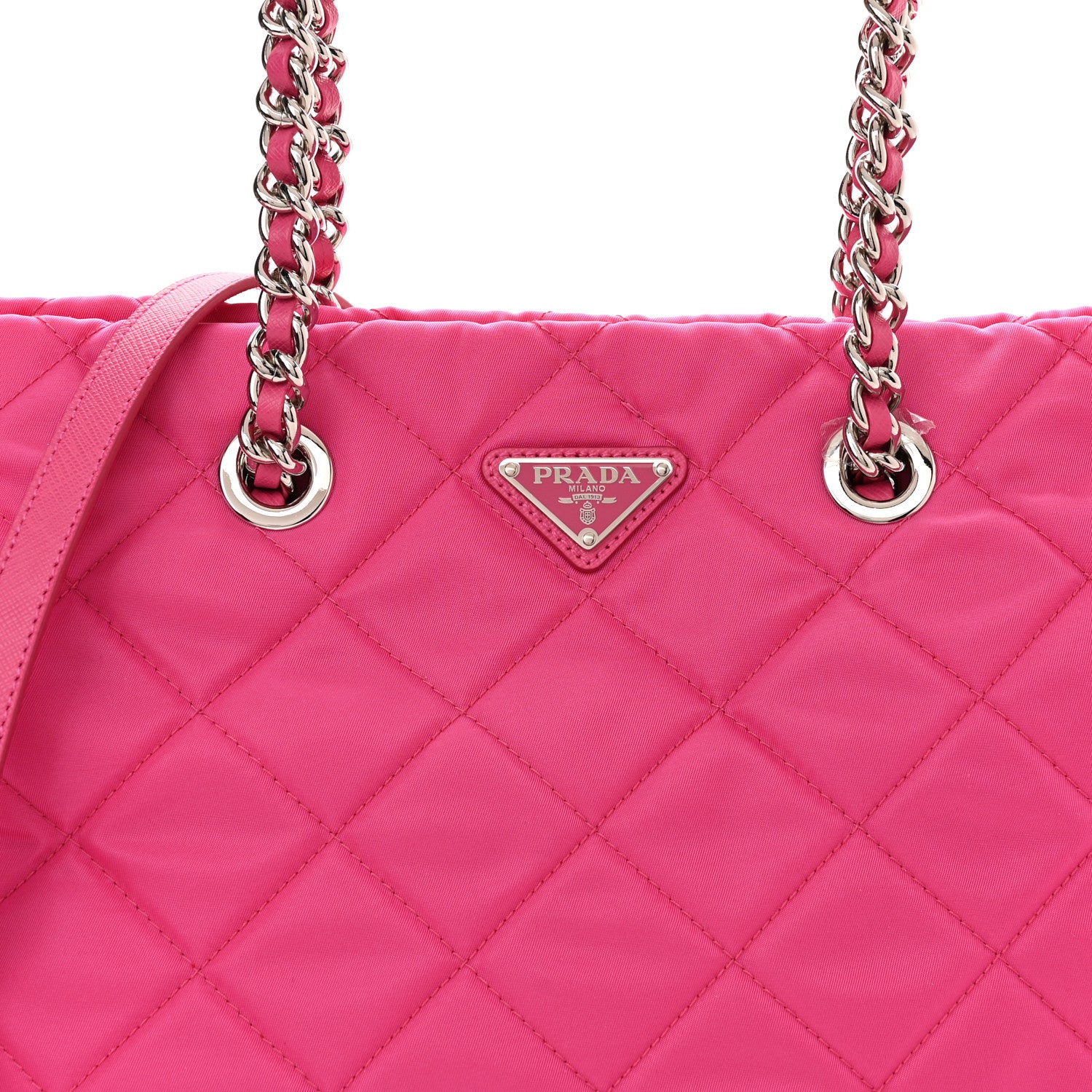 Prada Tessuto Nylon Quilted Shopping Tote Fuxia 7 of 9