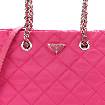 Prada Tessuto Nylon Quilted Shopping Tote Fuxia 7 of 9