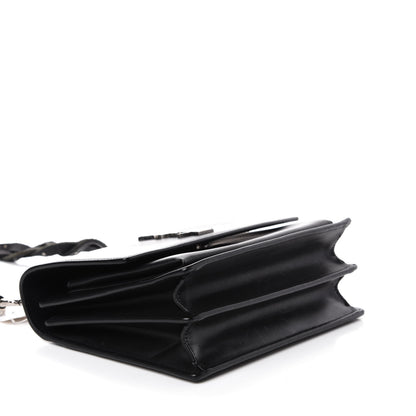 Saint Laurent Calfskin Medium Monogram Sunset Shoulder Bag With Braided Strap Black 4 of 12