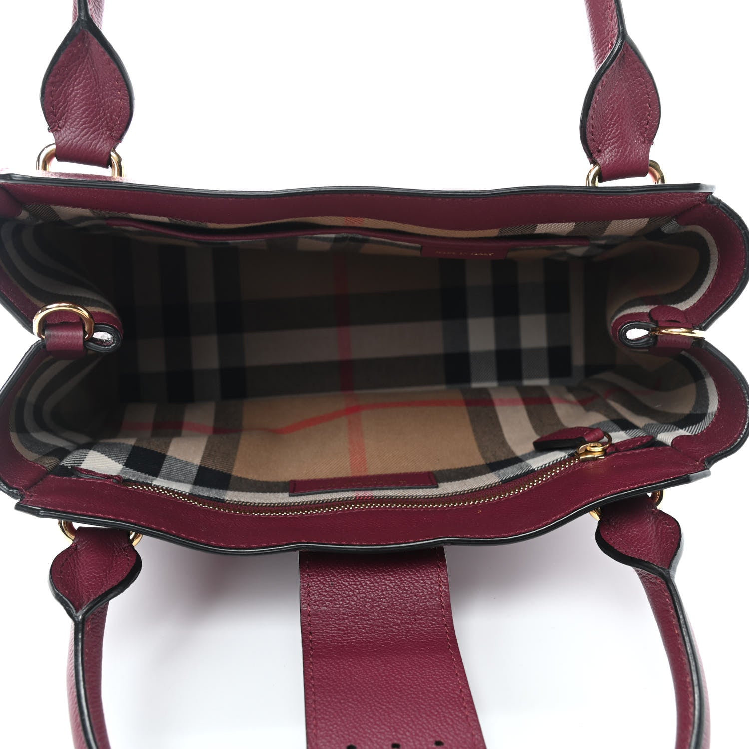 Burberry Soft Grain Medium Buckle Tote Dark Plum 3 of 4