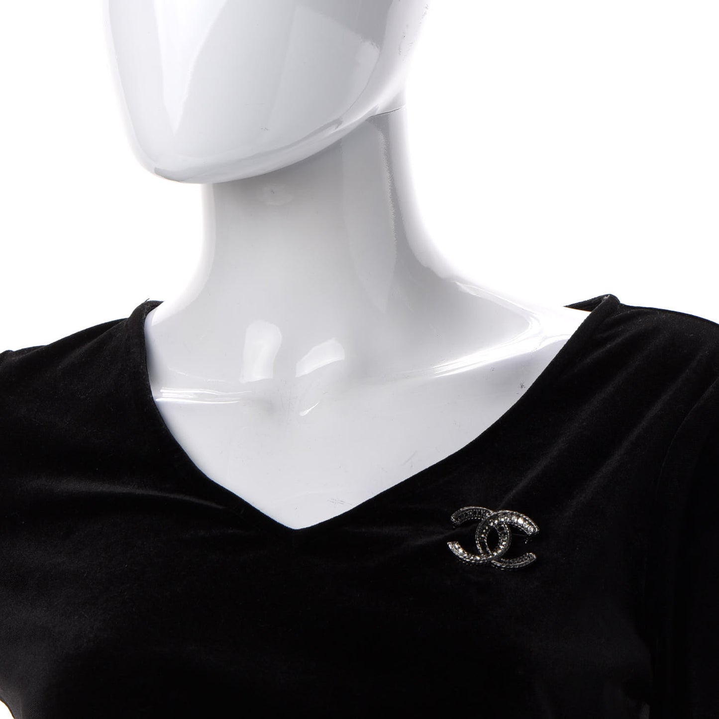 Ruthenium Crystal CC Brooch Black