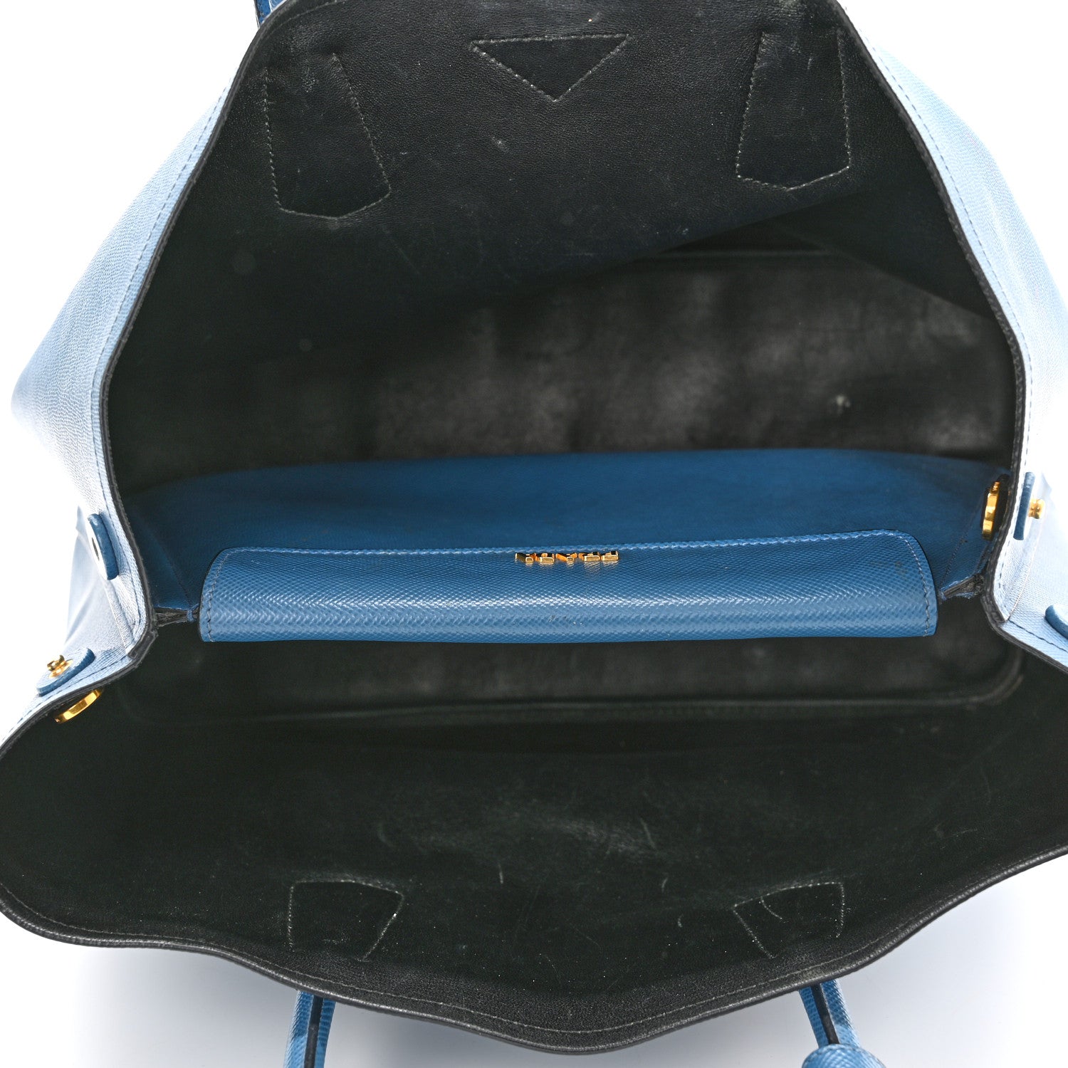 Prada Saffiano Cuir Medium Double Bag Cobalto 4 of 17