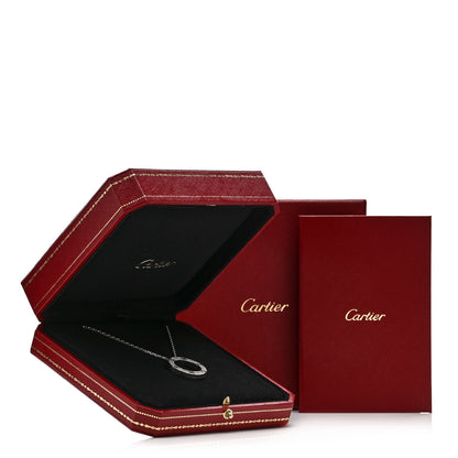 Cartier 18K White Gold Diamond LOVE Paved Necklace 6 of 6