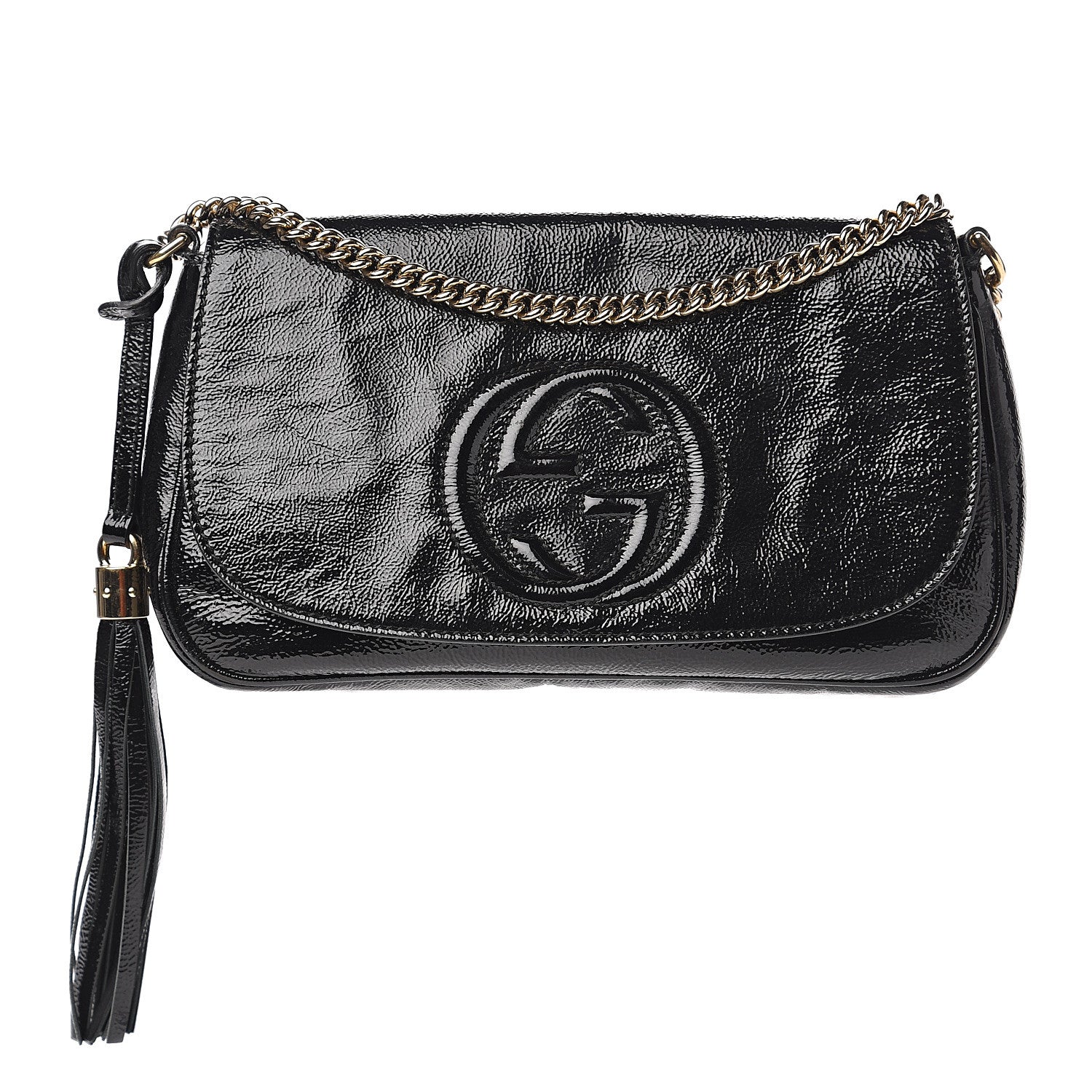 Gucci Patent Medium Soho Flap Crossbody Black 1 of 17