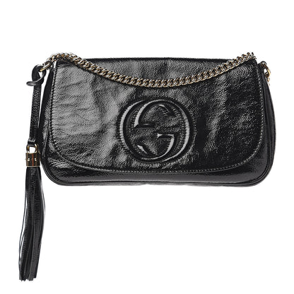 Gucci Patent Medium Soho Flap Crossbody Black 1 of 17