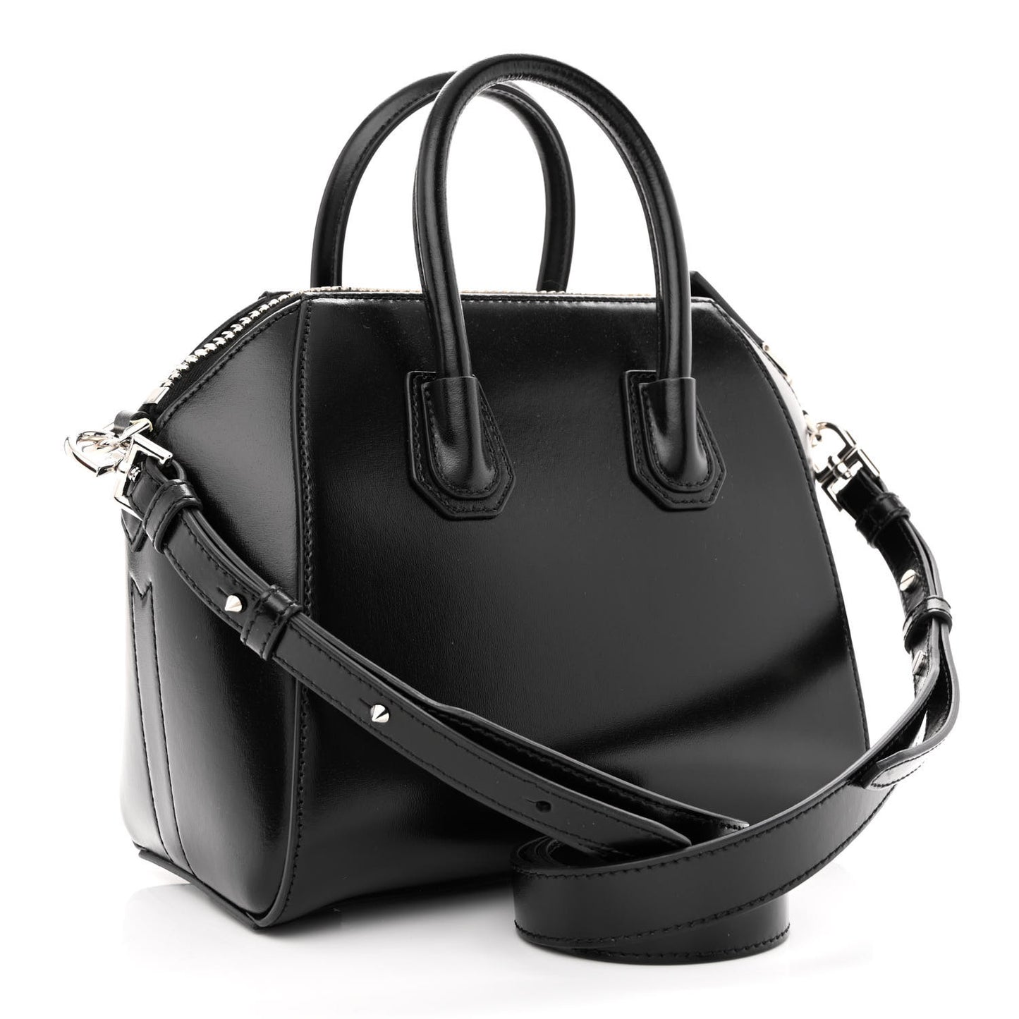 Shiny Lord Calfskin Mini Antigona Black