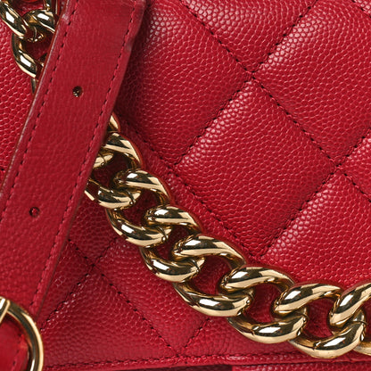 Chanel Caviar Quilted Small Studded Flap Red 10 of 12
