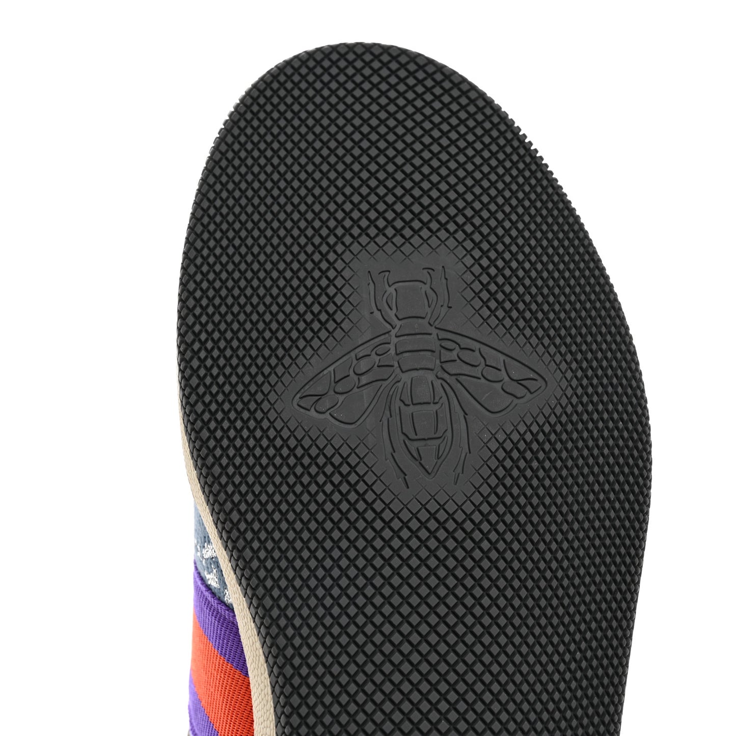 Calfskin Lame GG Monogram Web Womens Screener Sneakers 36.5 Blue Silver Dusty Milk Shine Purple