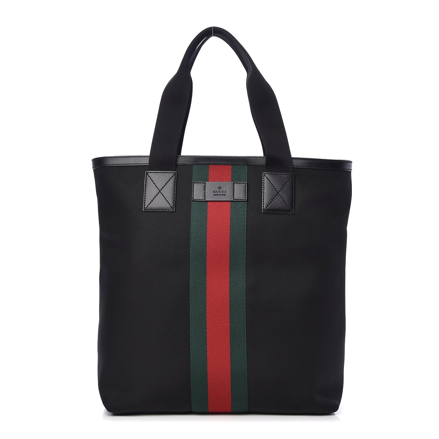 Techno Canvas Web Vertical Tote Black
