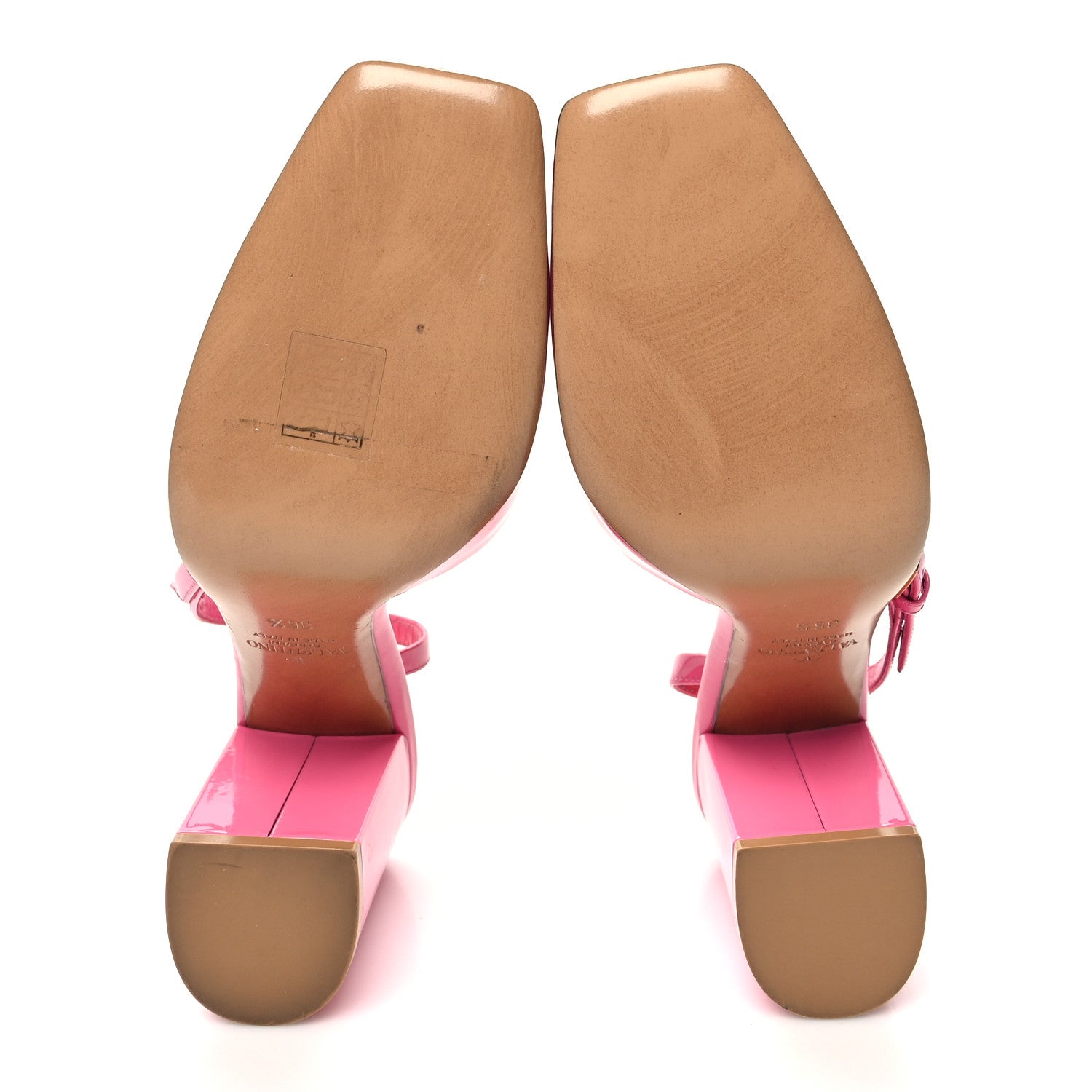 Valentino Garavani Patent One Stud Ankle Strap 90mm Block Heel Pumps 36.5 Feminine Pink 5 of 8