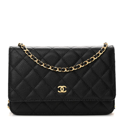 Chanel Caviar Quilted Wallet on Chain WOC Black 1 of 12
