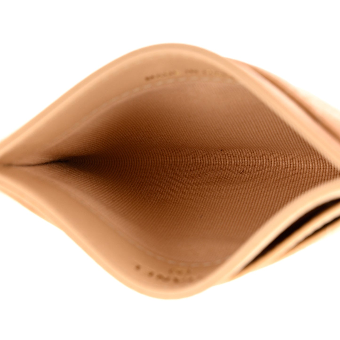 Caviar Quilted Card Holder Beige