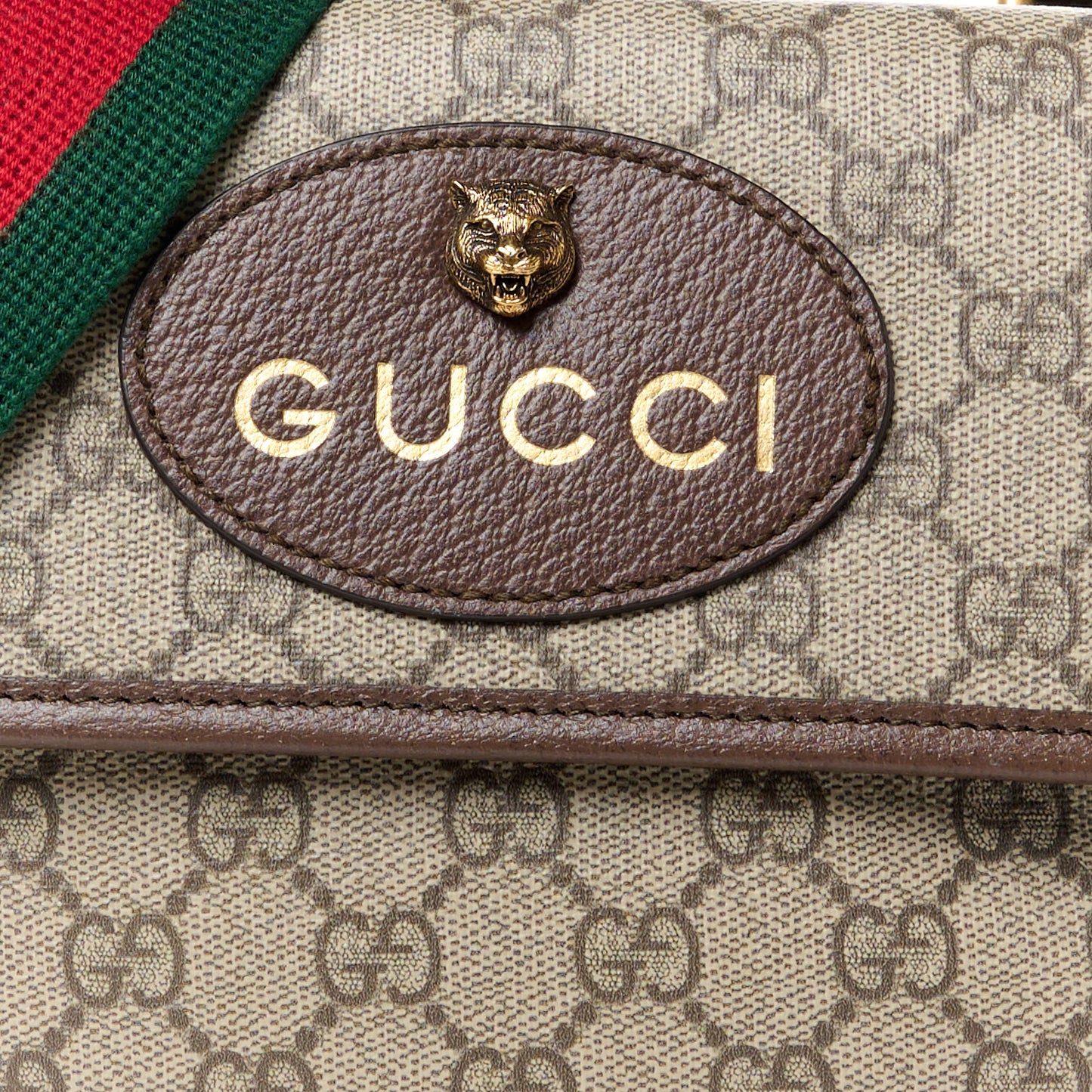 GG Supreme Monogram Web Small Neo Vintage Double Flap Messenger Bag Beige New Acero