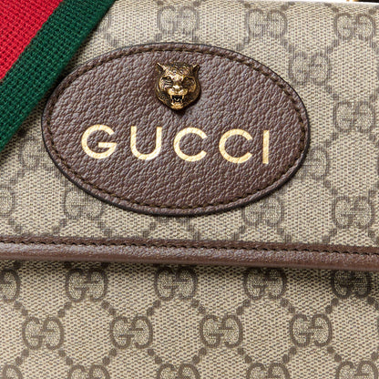 Gucci GG Supreme Monogram Web Small Neo Vintage Double Flap Messenger Bag Beige New Acero 10 of 12